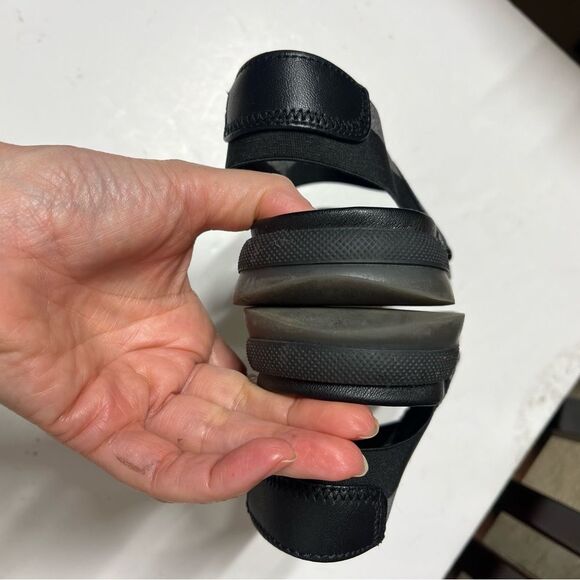 Cougar Lucia Bicolor Slip-On Sporty Leather Sandals in Black and Silver Gray 9M - Picture 5 of 11